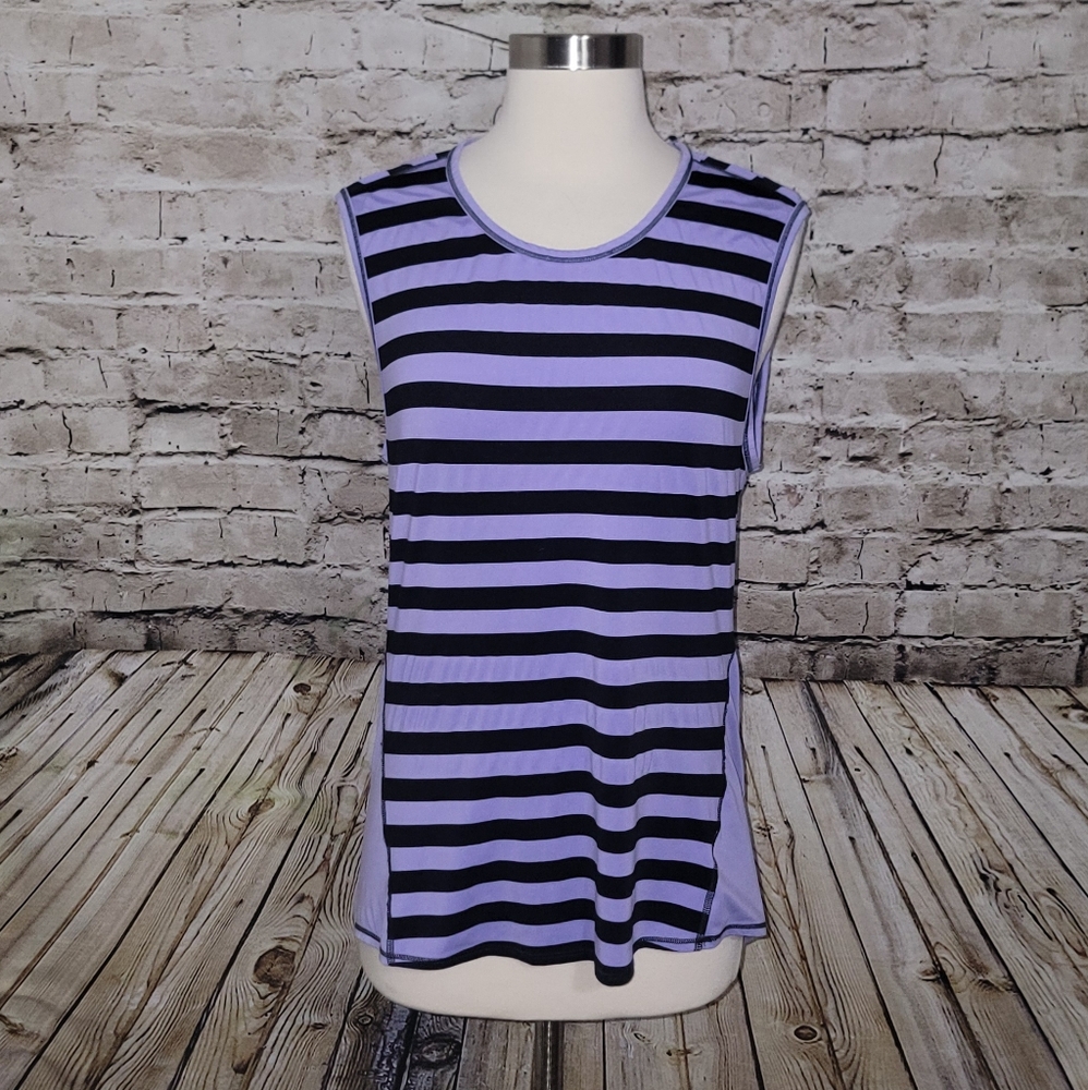 Athleta Tank Top Size S Purpel/Black Stripe